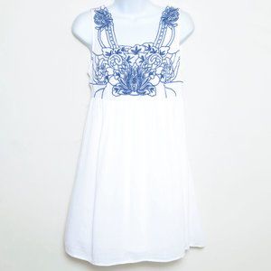 Altar'd State White Blue Embroidered Dress